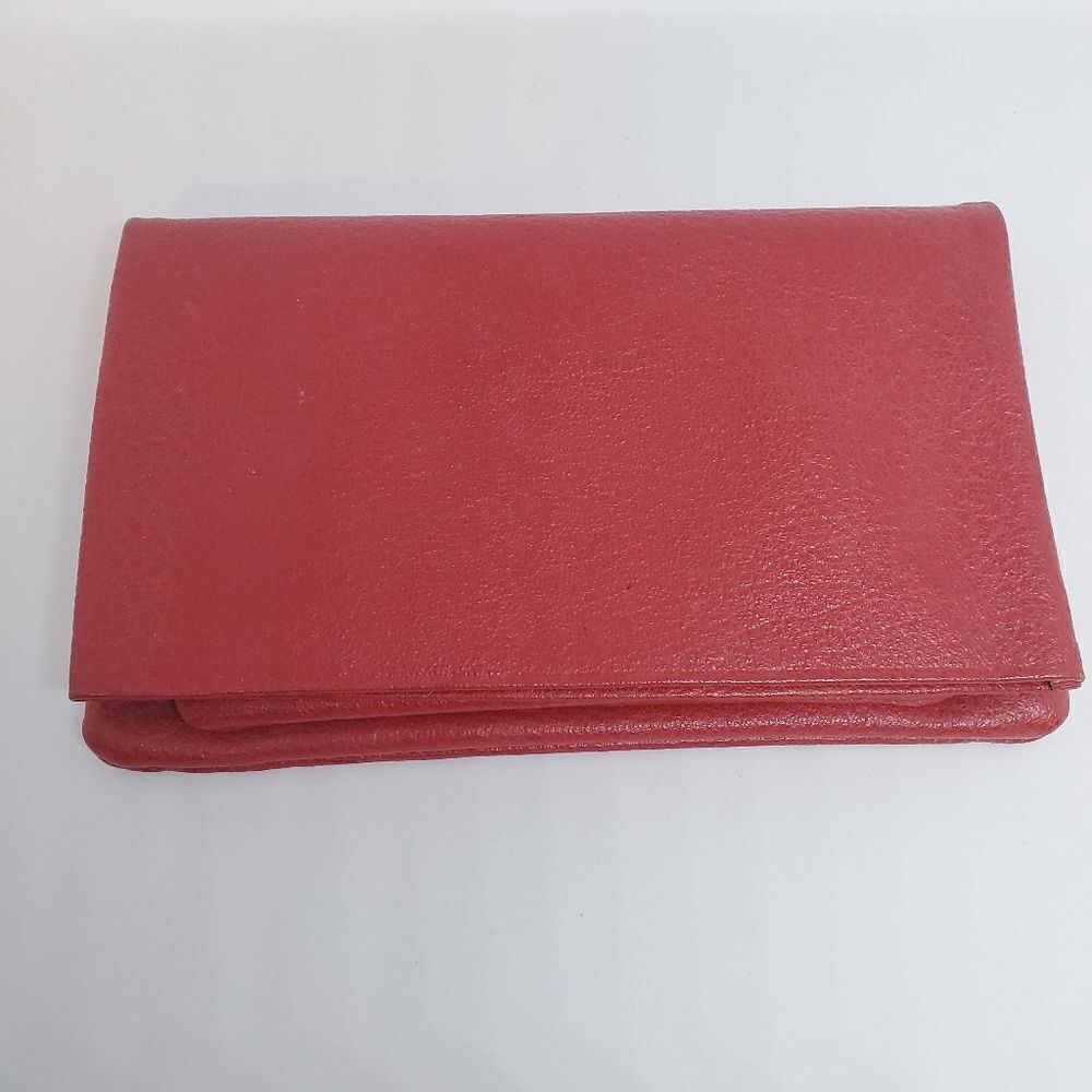 Vintage Saks Fifth Avenue Souffle Red Clutch 7"x4"
